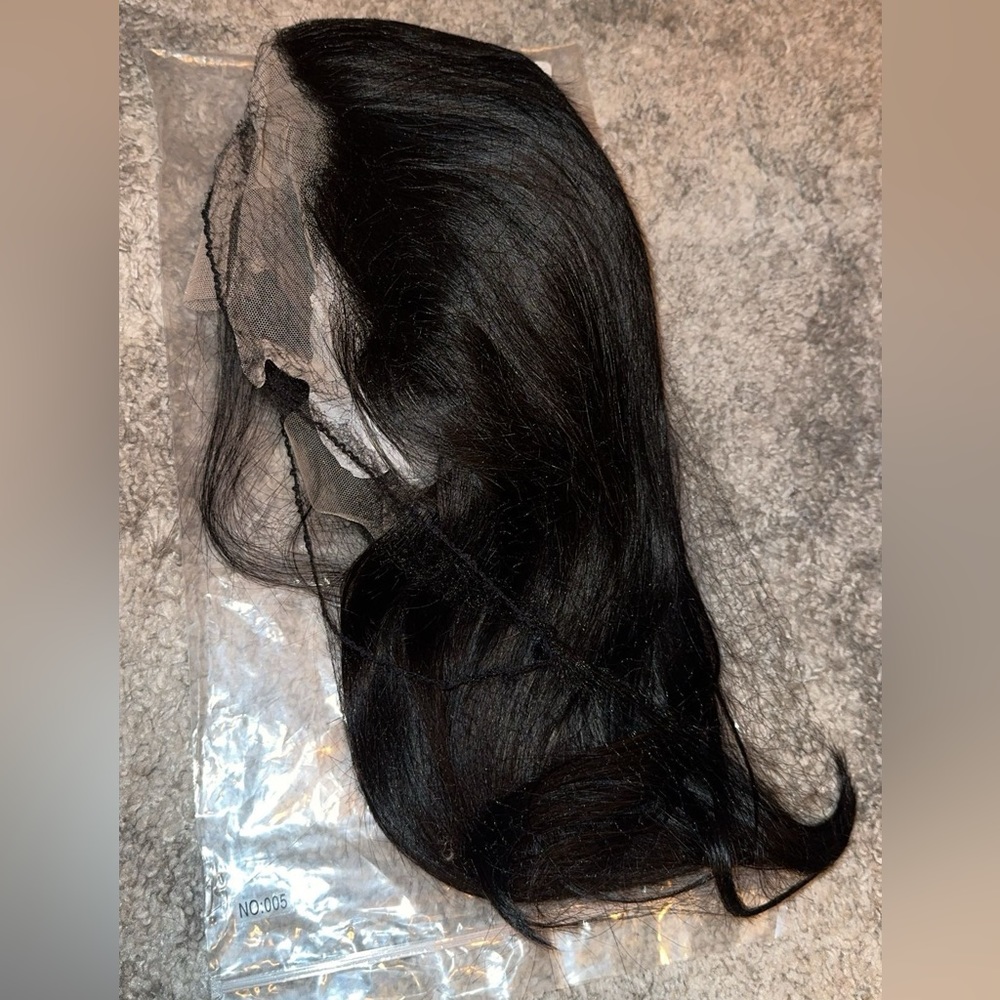 14” straight human hair wig